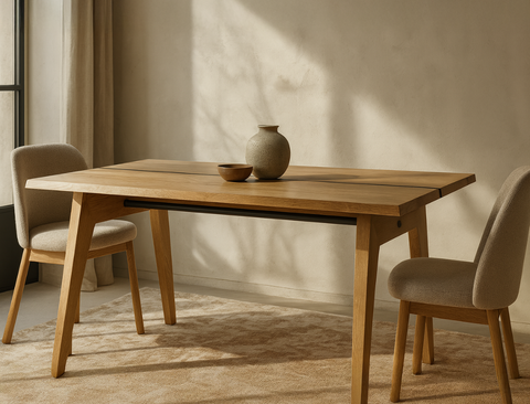 Aubrey Solid Wood Dining Table (180cm), American White Oak