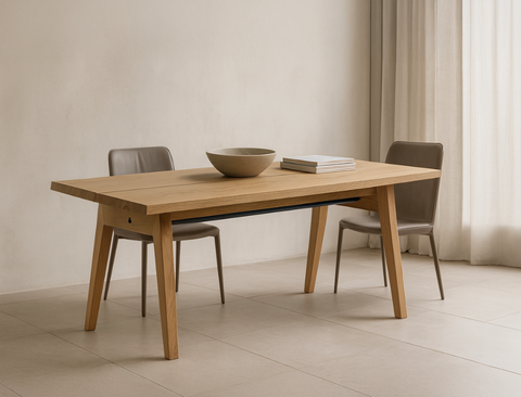 Aubrey Solid Wood Dining Table (180cm), American White Oak