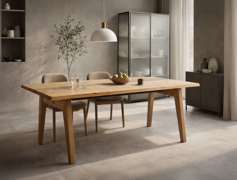 Aubrey Solid Wood Dining Table (180cm), American White Oak