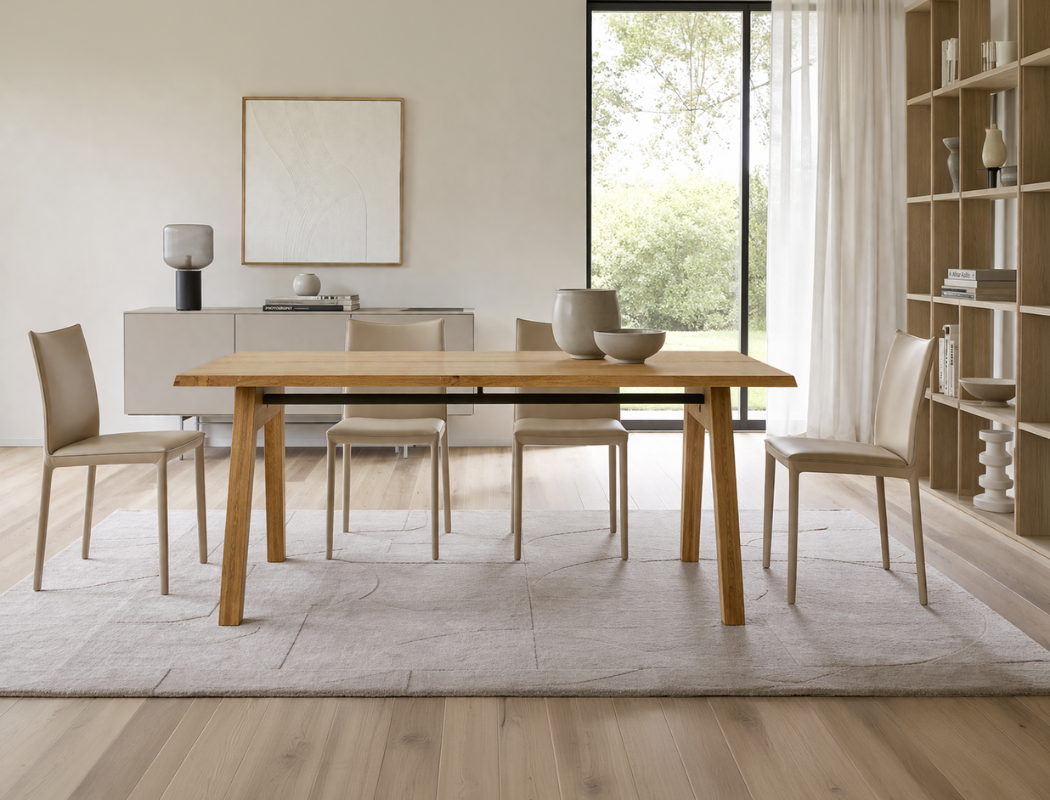 Aubrey Solid Wood Dining Table (180cm), American White Oak