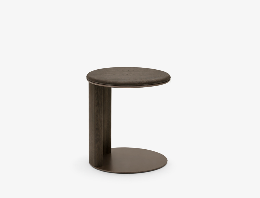Aurelia C-Shaped Side Table, Smoked Oak