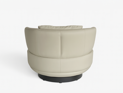 Aurora Swivel Armchair (Top Grain Leather), Beige