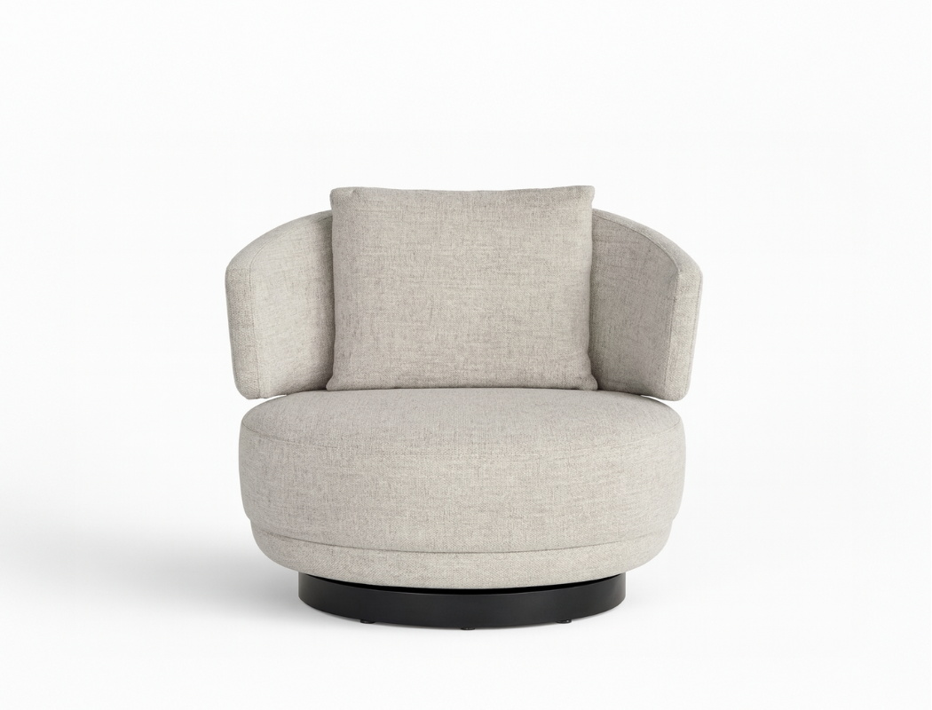Aurora Swivel Armchair, Sand Grey