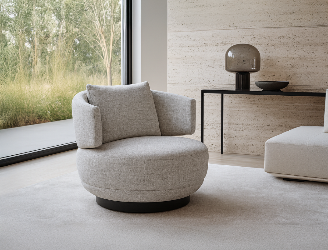 Aurora Swivel Armchair, Sand Grey