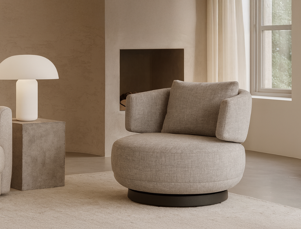 Aurora Swivel Armchair, Sand Grey