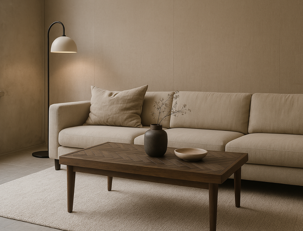 Austin Herringbone Solid Wood Coffee Table