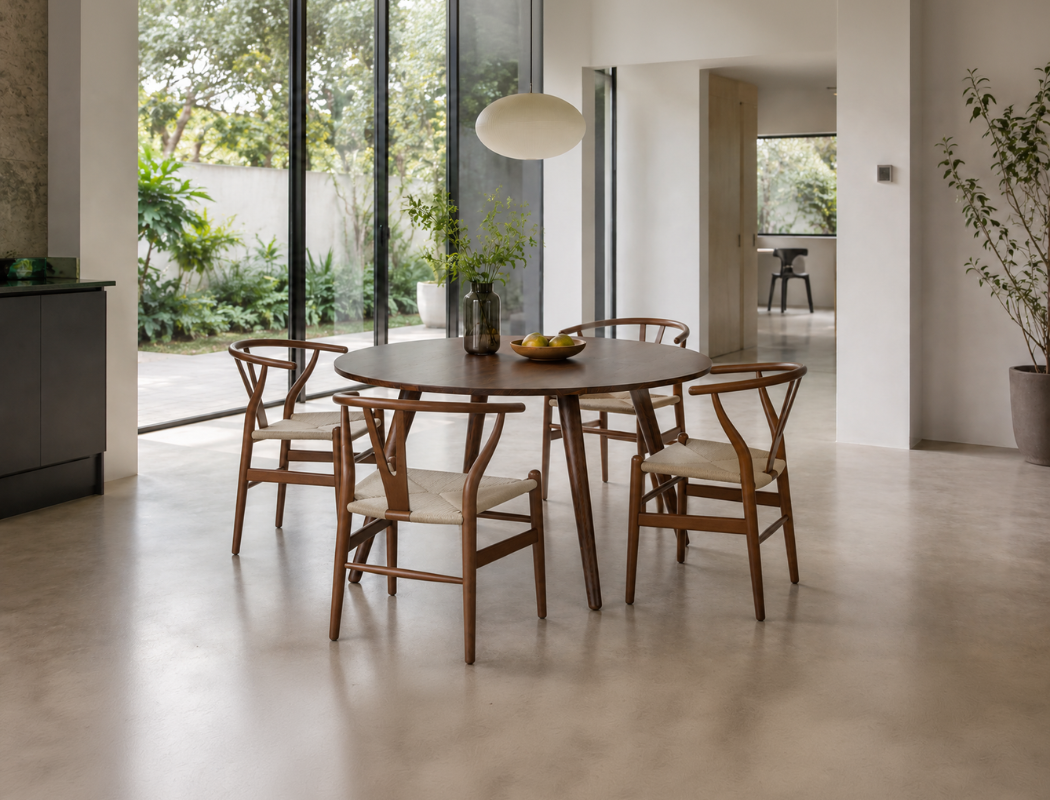 Axel Round Solid Wood Dining Table (120cm), American Black Walnut