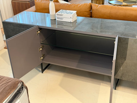 Etna Sintered Stone Sideboard, Grey (Glossy)