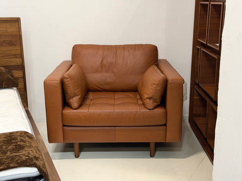 Boston Leather Armchair, Cinnamon Brown