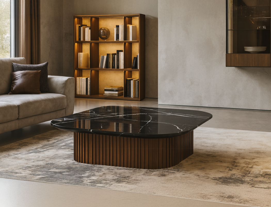 Bari Marble Coffee Table, Black