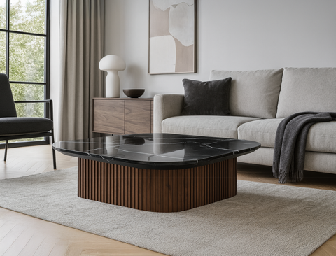 Bari Marble Coffee Table, Black