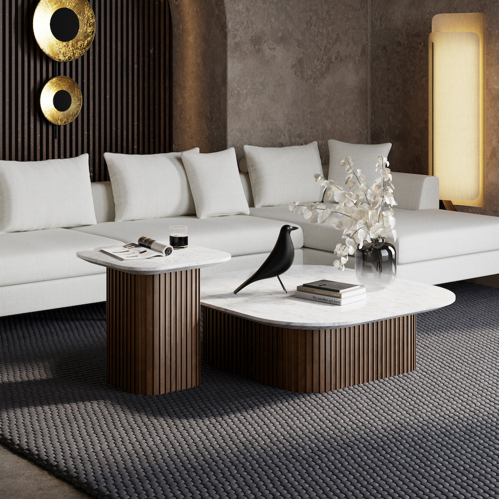 Bari Marble Side Table, White