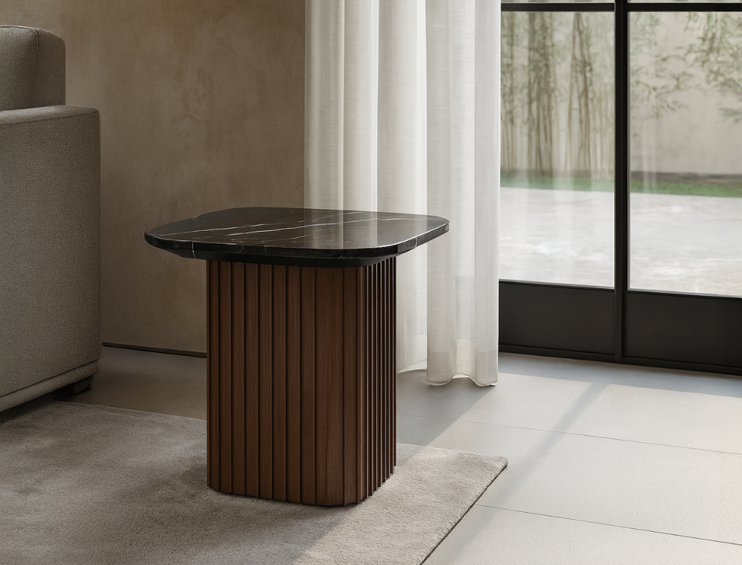 Bari Marble Side Table, Black