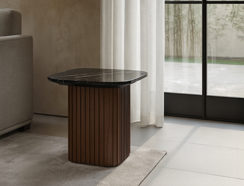 Bari Marble Side Table, Black