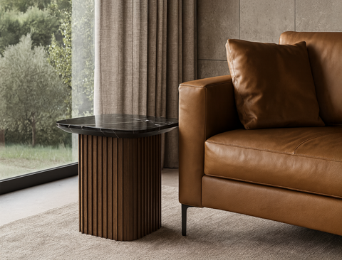 Bari Marble Side Table, Black