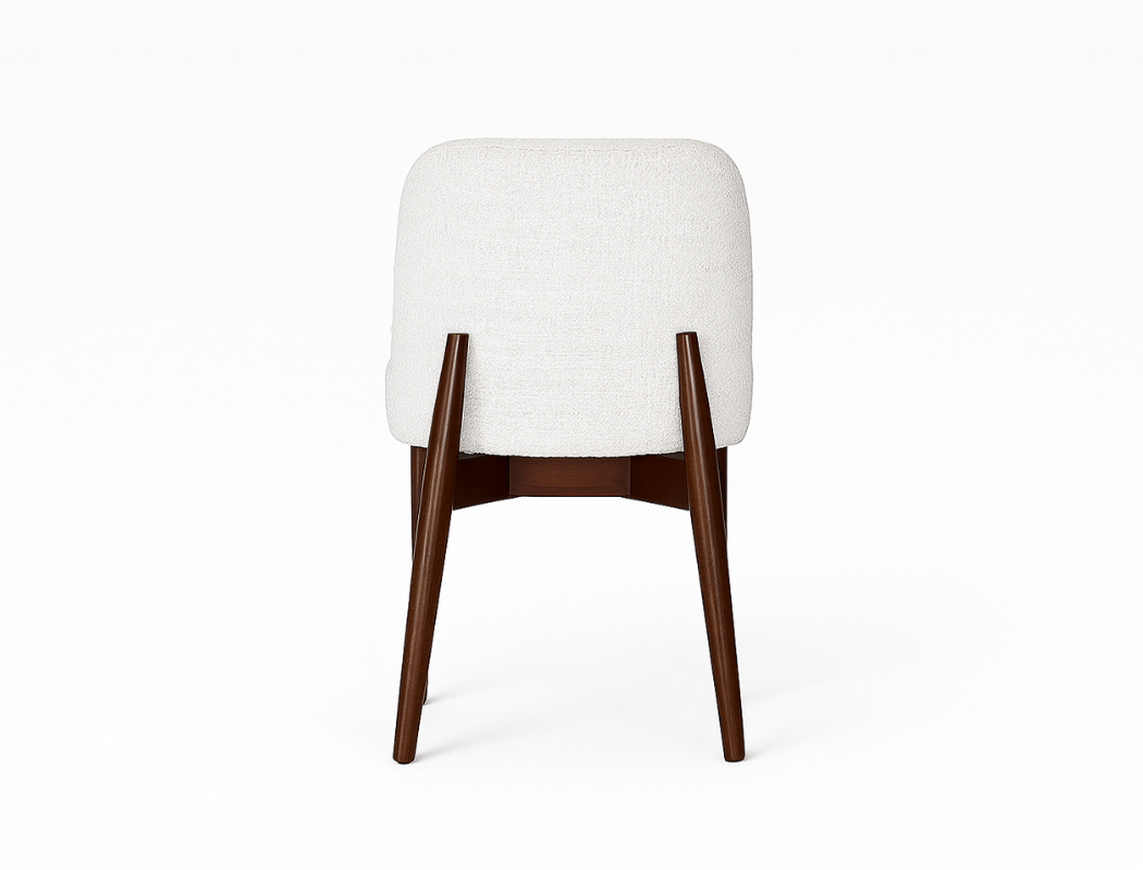 Beatrice Solid Wood Fabric Dining Chair, Chalk