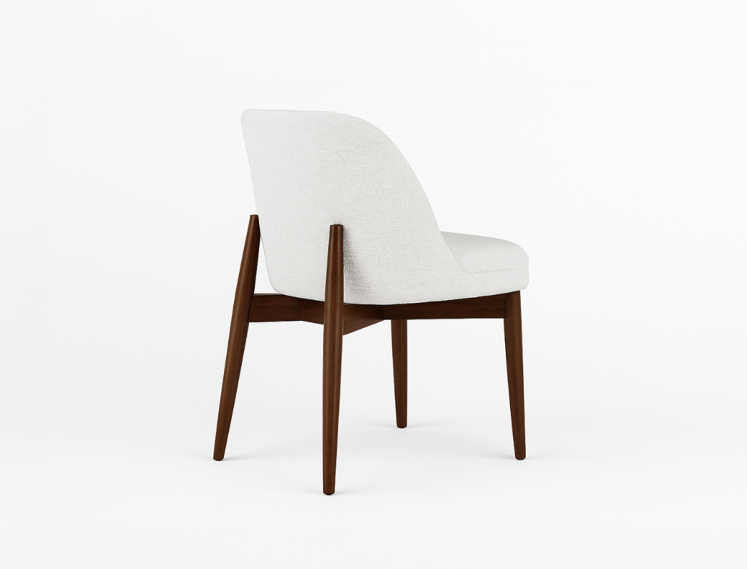 Beatrice Solid Wood Fabric Dining Chair, Chalk