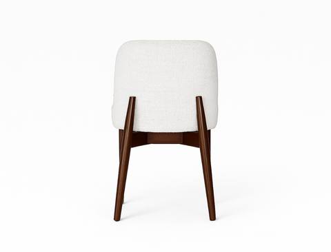 Beatrice Solid Wood Fabric Dining Chair, Chalk