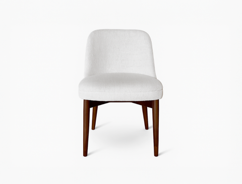 Beatrice Solid Wood Fabric Dining Chair, Chalk