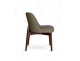 Beatrice Solid Wood Dining Chair (Top Grain Leather), Taupe