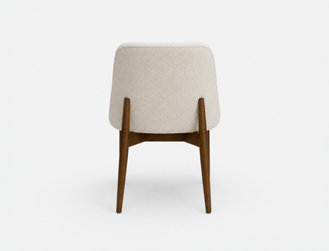 Beatrice Solid Wood Fabric Dining Chair, Oat Beige