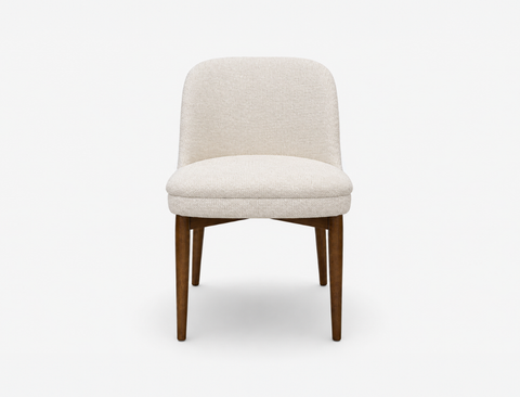 Beatrice Solid Wood Fabric Dining Chair, Oat Beige