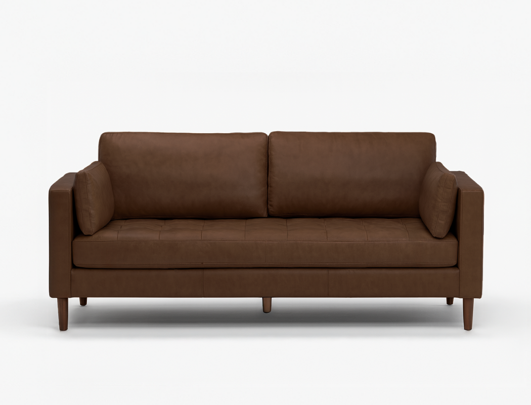 Boston 3 Seater Leather Sofa, Brown
