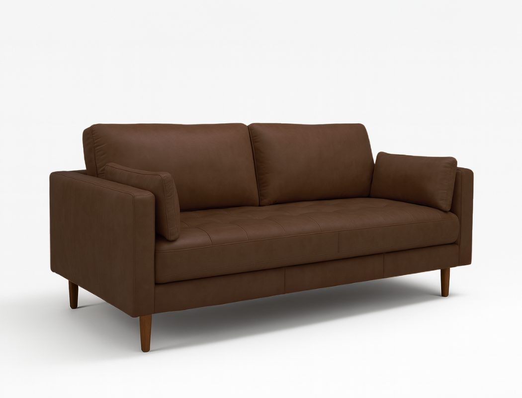 Boston 3 Seater Leather Sofa, Brown