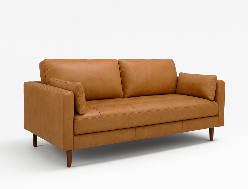 Boston 3 Seater Leather Sofa, Tan