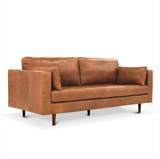 Boston 3 Seater Leather Sofa, Caramel Tan