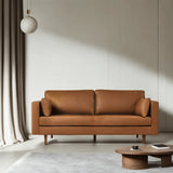 Boston 3 Seater Leather Sofa, Caramel Tan