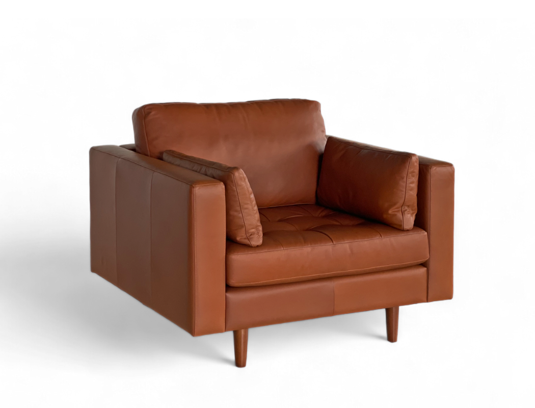 Boston Leather Armchair, Cinnamon Brown from Prestige Affairs
