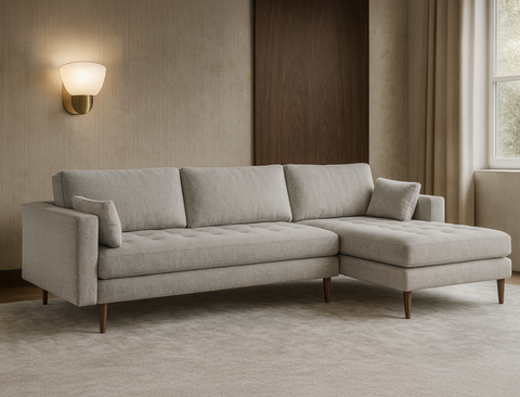 Boston Right Facing L-Shape Fabric Sofa
