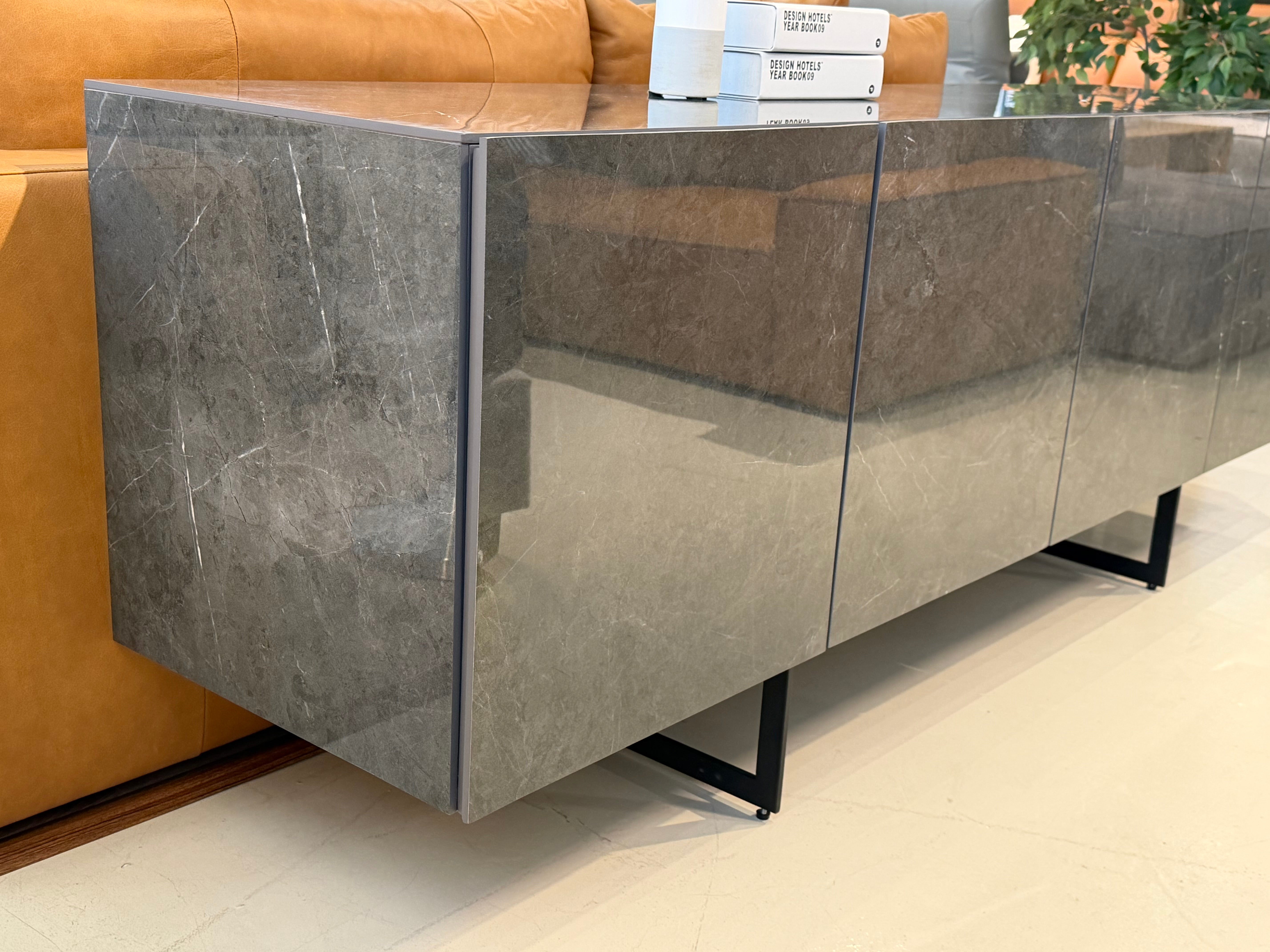 Etna Sintered Stone Sideboard, Grey (Glossy)