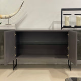 [CLEARANCE] Etna Sintered Stone Sideboard, Grey (Glossy)