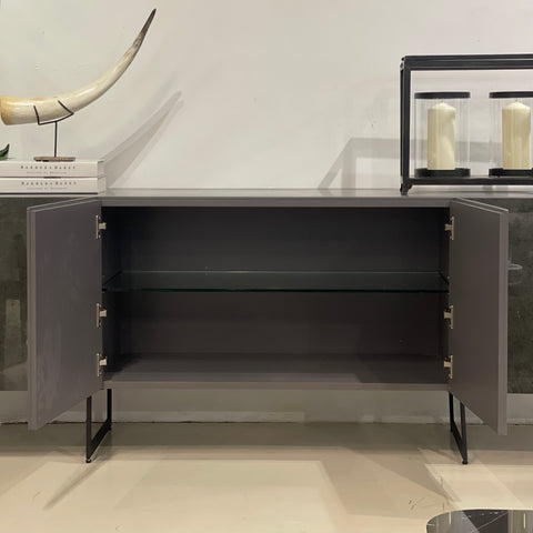 Etna Sintered Stone Sideboard, Grey (Glossy)