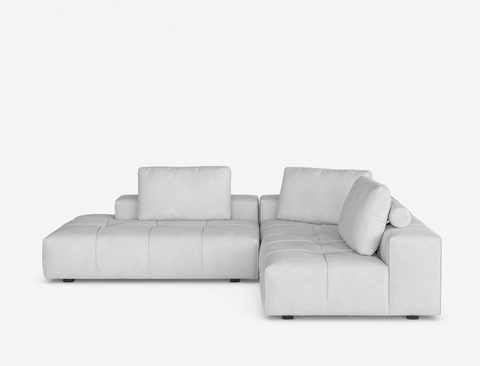 Cayden Right Facing 3pc Sectional Sofa, Rice Grey (Easy Clean)