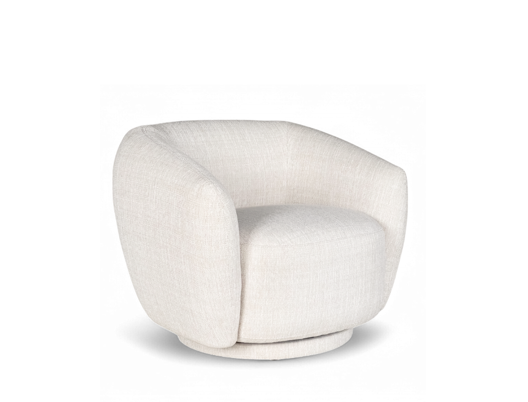 Celeste Swivel Armchair, Almond White