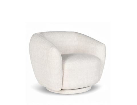Celeste Swivel Armchair, Almond White