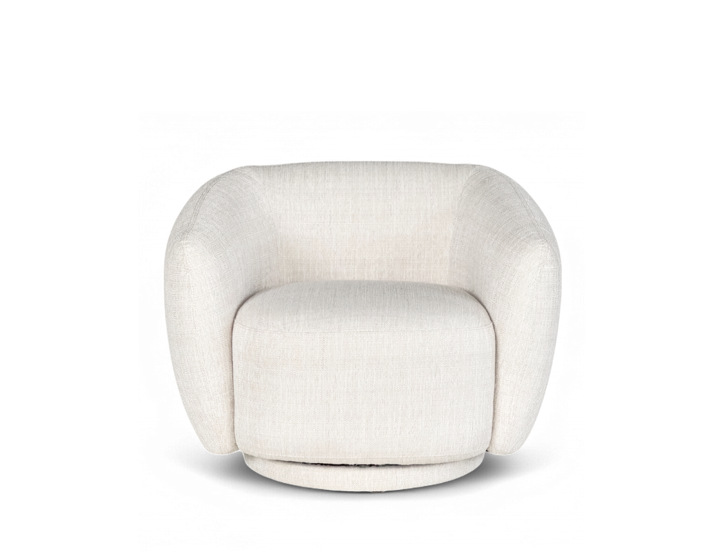 Celeste Swivel Armchair, Almond White