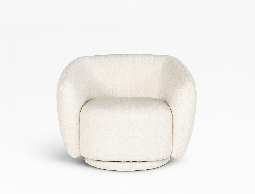 Celeste Swivel Armchair, Almond White