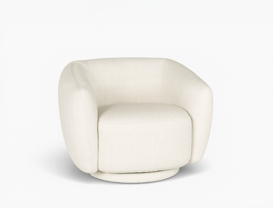 Celeste Swivel Armchair, Almond White