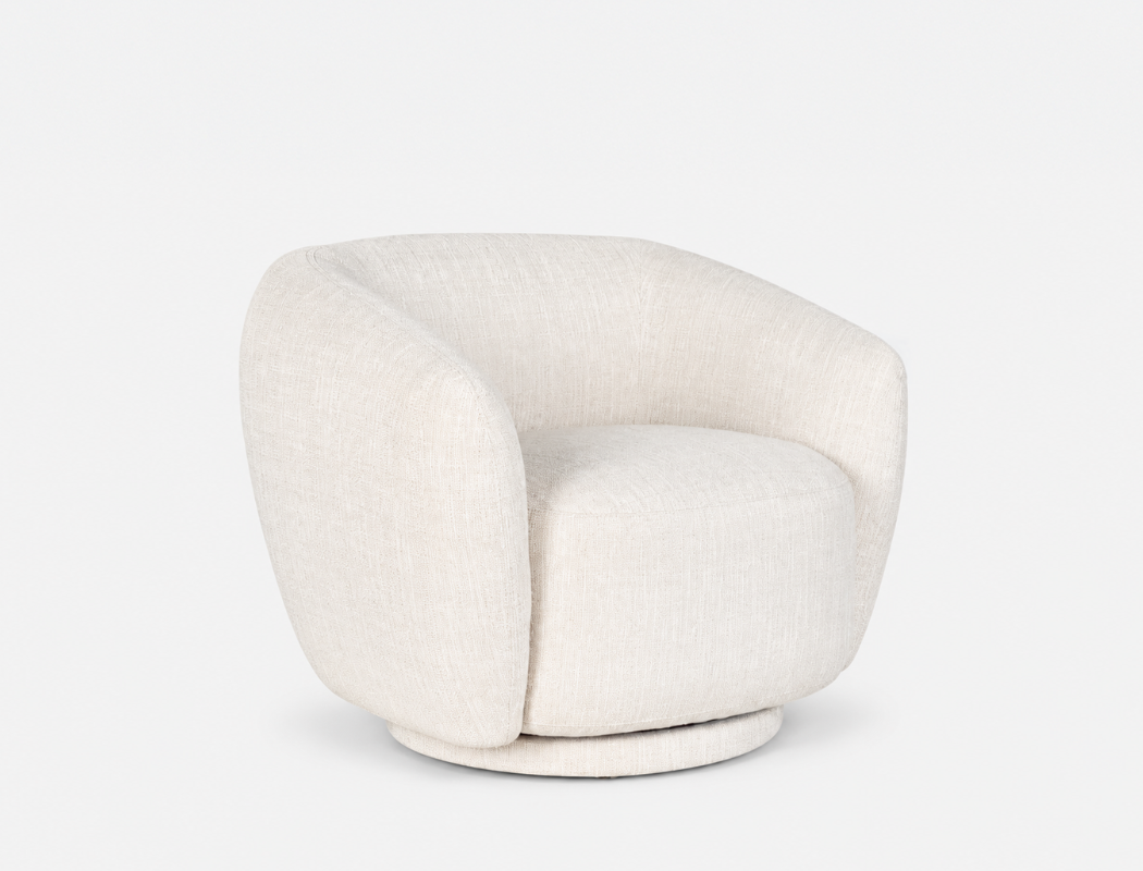 Celeste Swivel Armchair, Almond White