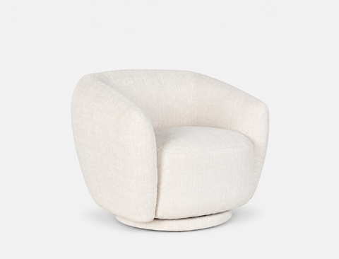 Celeste Swivel Armchair, Almond White