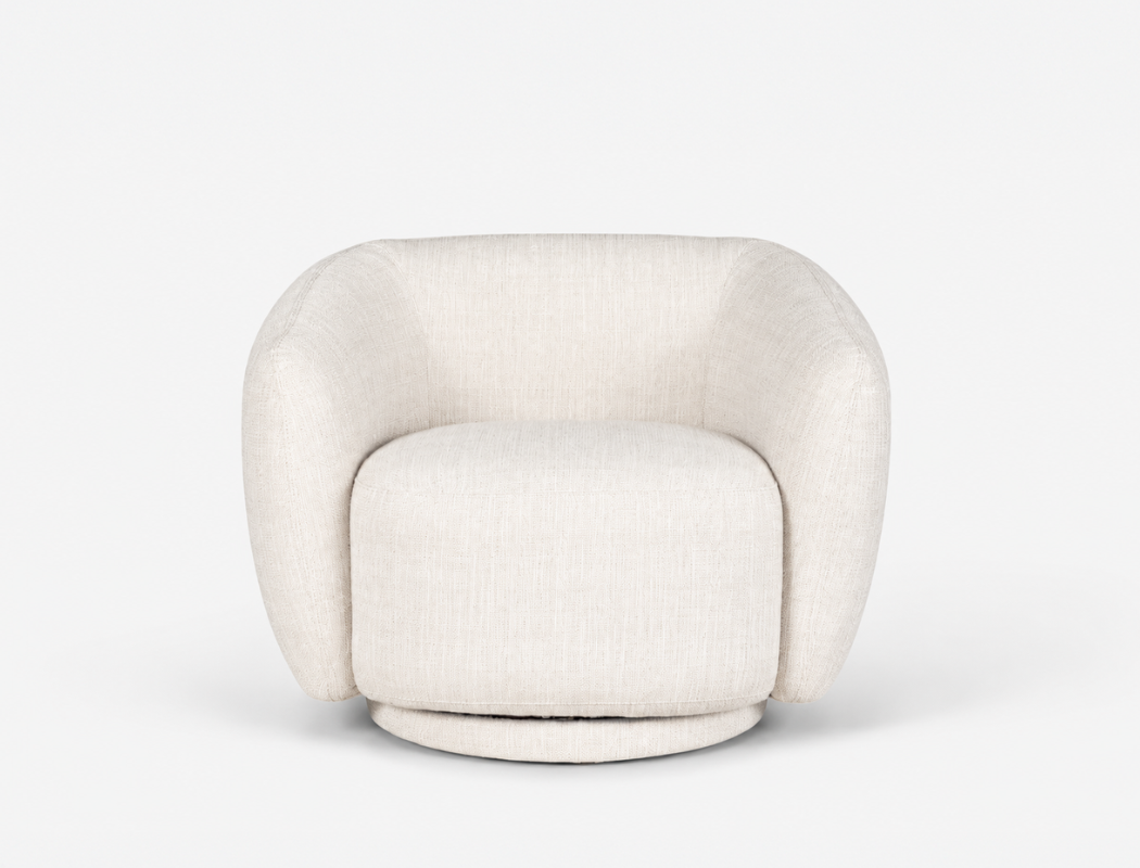 Celeste Swivel Armchair, Almond White