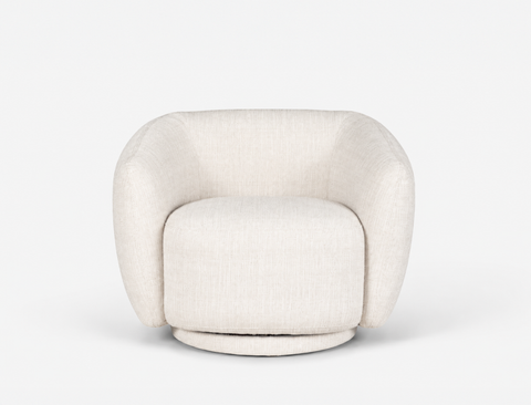 Celeste Swivel Armchair, Almond White