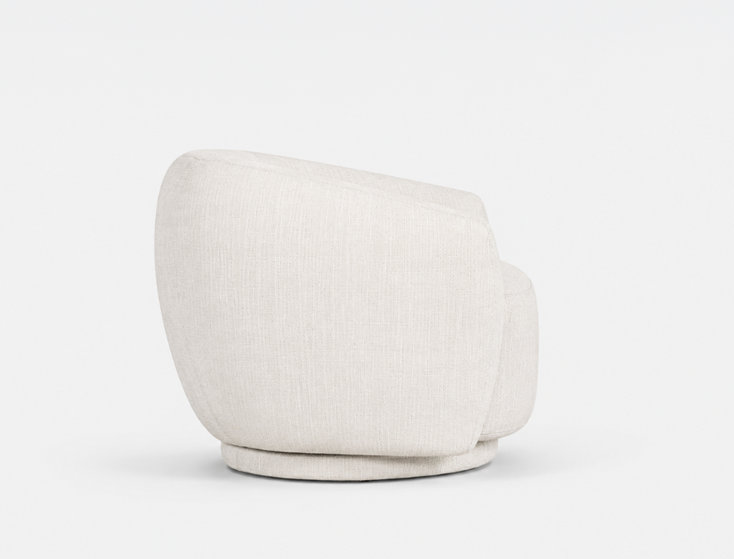 Celeste Swivel Armchair, Almond White