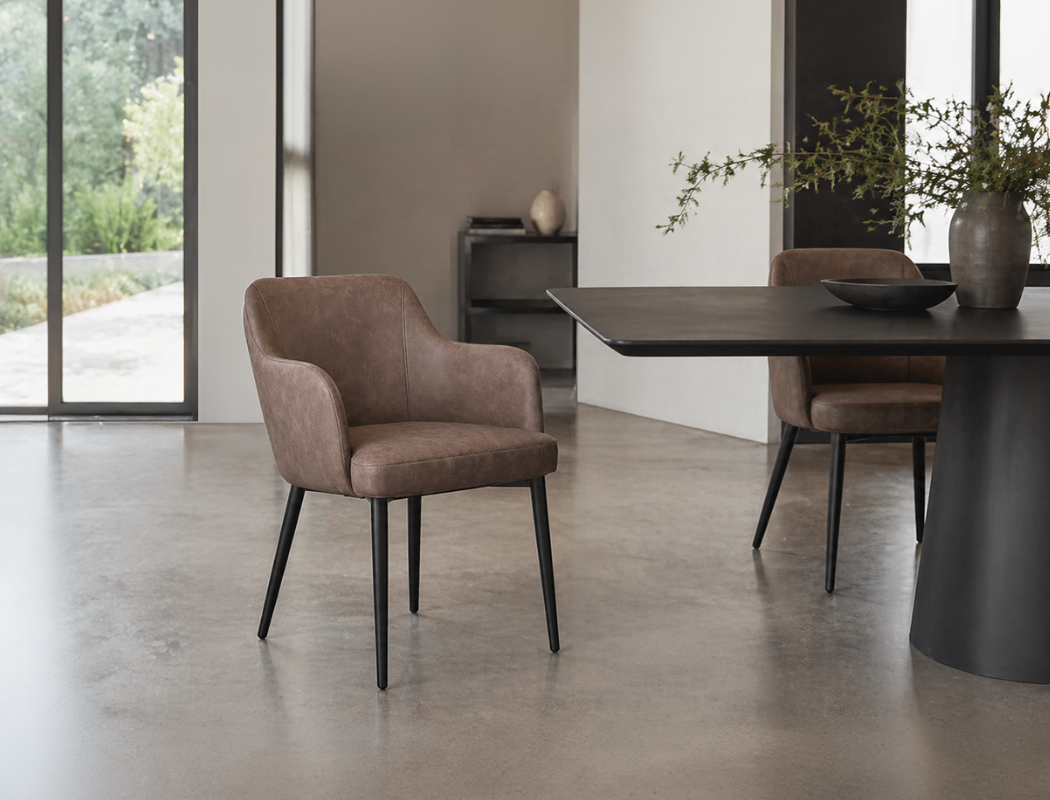 Charles Fabric Dining Arm Chair, Ashen Brown - Pet Friendly Fabric