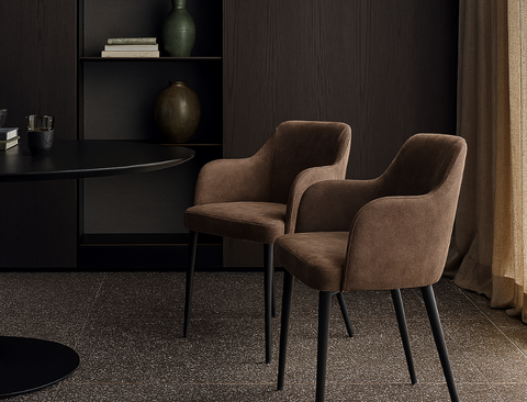 Charles Fabric Dining Arm Chair, Ashen Brown - Pet Friendly Fabric