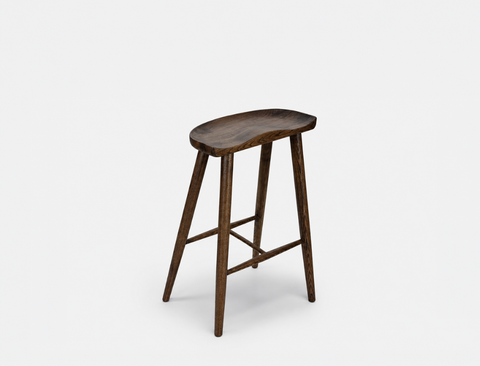 Cleo Solid Wood Bar Stool, Dark Walnut